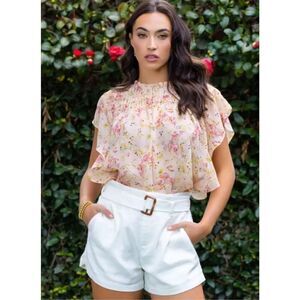 Bishop & Young NWT Shelby Flutter Sleeve Blouse NEW